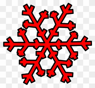 Red Snowflake Clip Art At Clker - Red Snowflake With Transparent Background - Png Download