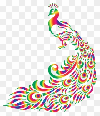 Clipart Colorful Peacock - Png Download