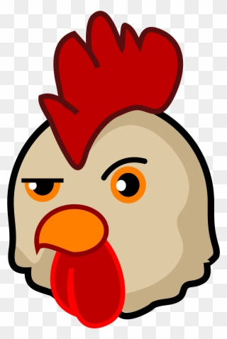 Rooster Icon - Chicken Head Cartoon Png Clipart