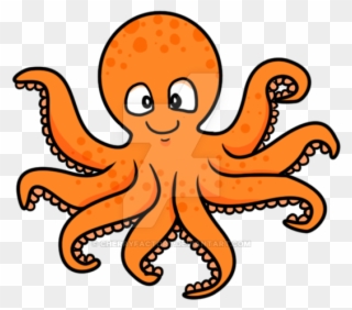 Clipart Friendly Pencil And - Orange Octopus Cartoon - Png Download