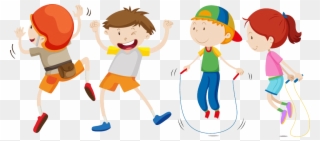 Clipart Children Jumping Rope - Being Excited - Png Download