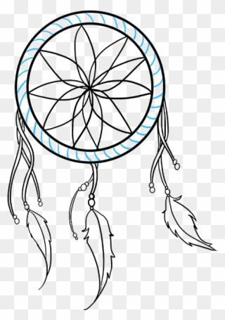 How To Draw Dream Catcher - Simple Dream Catcher Drawing Clipart