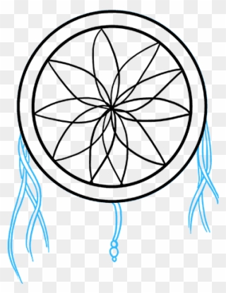 How To Draw Dream Catcher - Simple Dream Catcher Drawing Clipart