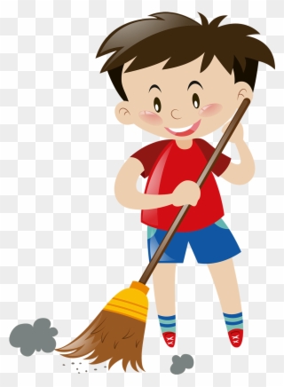 At Getdrawings Com Free For Personal Use - Boy Sweeping The Floor Clipart - Png Download