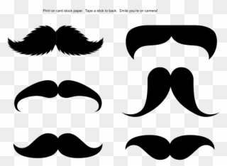 Mustache Clipart Stick Printable - Moustache Prop For Photo Booth - Png Download