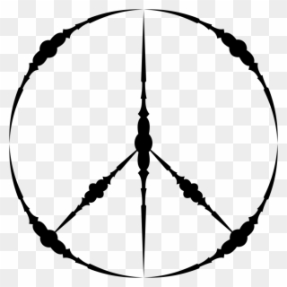 Peace Symbols Black And White V Sign Drawing - Peace Sign Drawing Black And White Clipart