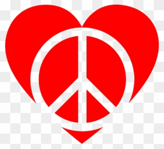 Peace Sign Clipart Red - Peace Heart - Png Download