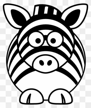 Cartoon Zebra Black White Line - Cartoon Zebra Black And White Clipart