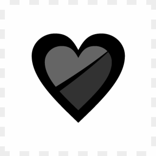 Heart Clipart Black And White Heart Clipart White Alphabet - Balck Heart With White Background - Png Download