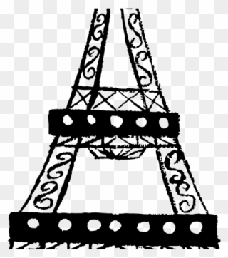 Drawn Eiffel Tower Tall Tower - Line Art Eiffel Tower Png Clipart