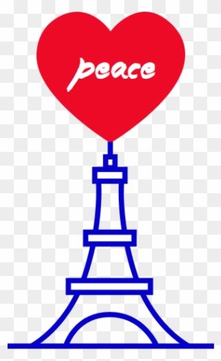 Peace Bluewhitered Love Heart France Eiffeltower Peace - Heart Clipart