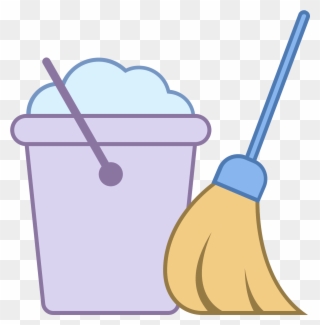 A Housekeeping Icon Is A Bucket And A Mop Next To Each - Housekeeping Clipart