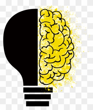 Half Light Bulb Half Brain Clipart