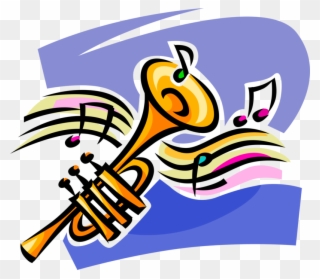 Vector Illustration Of Trumpet Horn Brass Musical Instrument Clipart