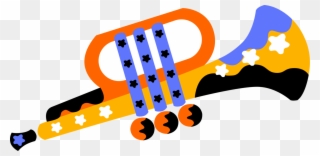 Vector Illustration Of Trumpet Horn Brass Musical Instrument Clipart