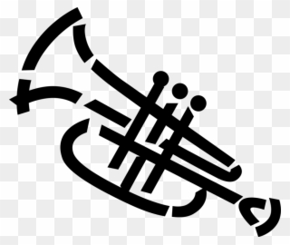 Vector Illustration Of Trumpet Horn Brass Musical Instrument Clipart