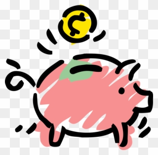 Vector Illustration Of Coin Deposit In Piggy Bank Money Clipart