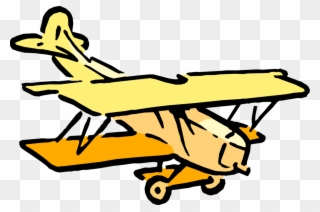 Vector Illustration Of Biplane Fixed-wing Aircraft Clipart