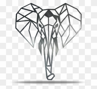 Geometric Elephant Metal Wall Art Clipart