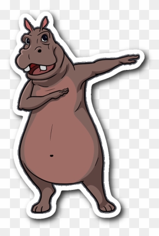 Hippopotamus Sticker For Car Bumper, Animal Lover Gifts Clipart