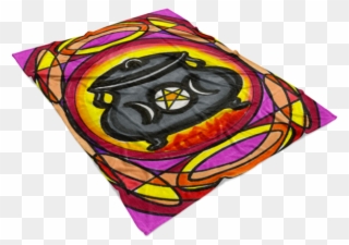 Triple Moon Pentagram Witches Magic Cauldron Soft Microfiber Clipart