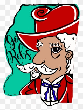 Mississippi Colonel Reb State Door Hanger Clipart