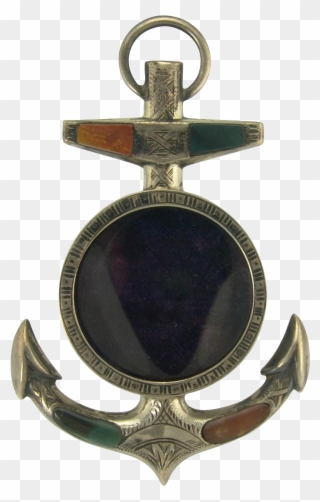 Choice Miniature Victorian Scottish Agate Anchor Frame Clipart