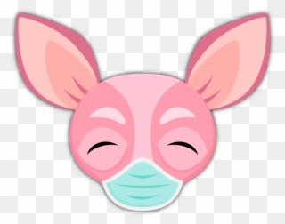Pink Valentine's Chihuahua Emoji Stickers Clipart