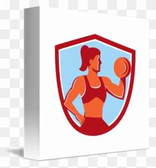 Female Lifting Shield Retro By Aloysius Patrimonio - Olympic Weightlifting Clipart