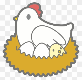 Chicken With Eggs - Eggs Chicken Clip Art - Png Download