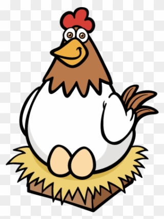 Hen Clipart Chicken Lay Egg Cute Borders - Cartoon Chicken And Egg