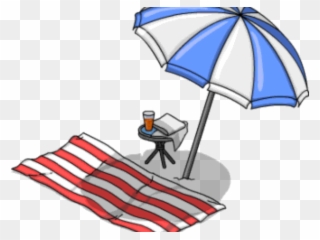 Beach Ball Clipart Pool Towel - Umbrella - Png Download
