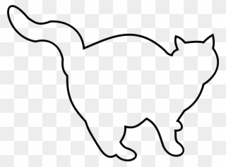 Gallery Of Vector Cat Feline Clip Art Outline - Outline Of A Fat Cat - Png Download