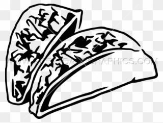 Tacos Clipart Two - Tacos Blanco Y Negro - Png Download