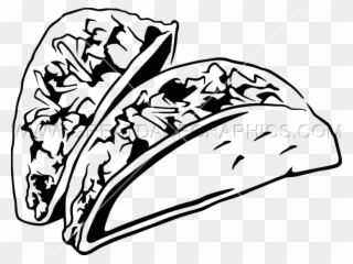 Black And White Taco - Black And White Taco Png Clipart