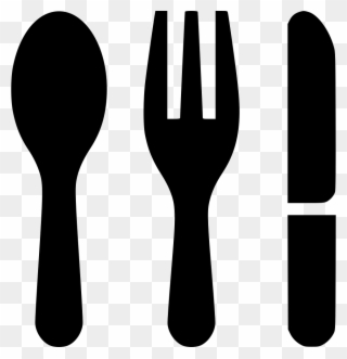 Spoon Svg Icon Free - Spoon And Fork Clipart Black And White - Png Download