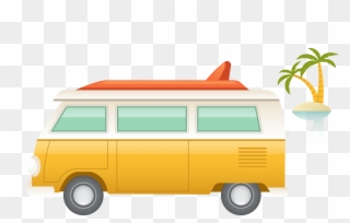 Surfboard Clipart Van Car - Car - Png Download