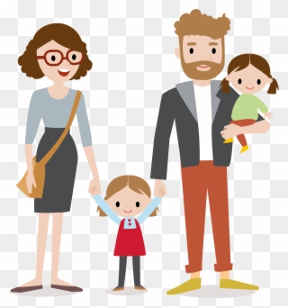 About Us - Clip Art Parent And Children - Png Download