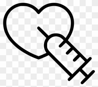 Syringe Injector Heart Adrenaline Reanimation Svg Png - Syringe Heart Png Clipart