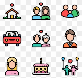 Elderly Icons Free Vector Family Life - Friends Icon Transparent Background Clipart