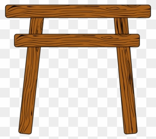 Wood Table Torii Gate Chair - Torii Clipart