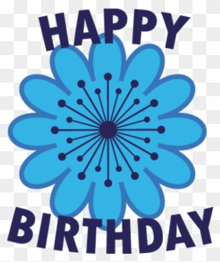 Happy Birthday Blue Flower Cute Birthday Golf Ball - Happy Birthday Blue Flower Clipart