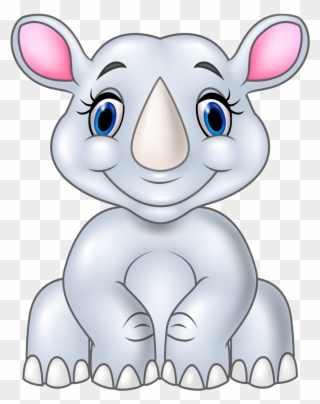 ○••°‿✿⁀rhinos‿✿⁀°••○ - Cartoon Baby Rhino Clipart