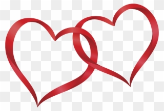 Interlocking Hearts Clip Art Pictures To Pin On Pinterest - Two Red Hearts Png Transparent Png