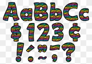 Wild Stripes Funtastic 4" Letters Combo Pack Clipart