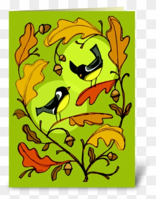 Chickadees Greeting Card Clipart
