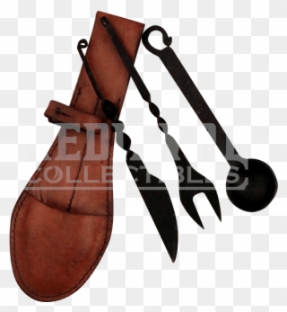 Cast Medieval Cutlery Set Clipart