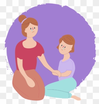 Girl Sitting Down Looking Sad With Mum Who Is Also Clipart