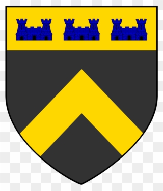 Field Sable, Chevron Or, Three Castles Azure In Chief Clipart