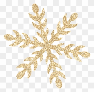Simple Design Golden Snowflake Transparent, Editable Clipart